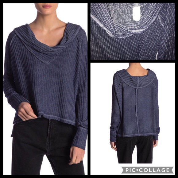 Free People Tops - FP We The Free Waffle Knit Cowl Neck Wildcat